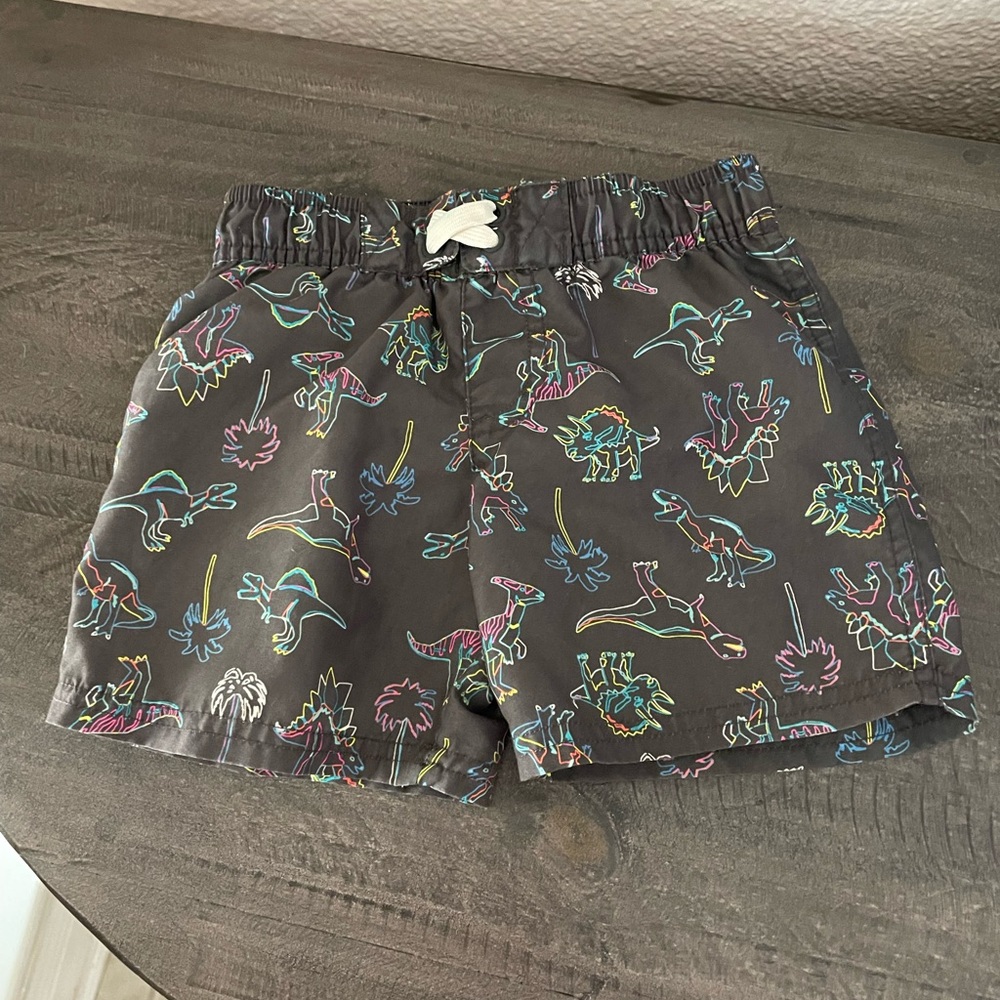 Cat & Jack Multicolor Dinosaur Print swim trunks Shorts